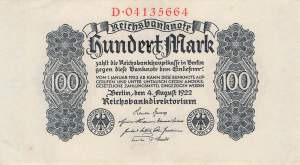 100 Mark 1922 ro.72 D